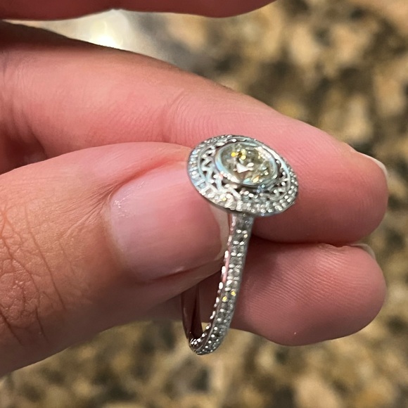 SOLD European cut diamond ring 14kt - Picture 5 of 7